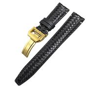 NTALJC Curved End Cowhide Woven Watchband 20mm 21mm 22mm Fit For Pilots Genuine Leather Watch Strap