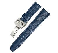 NTALJC Curved End Cowhide Woven Watchband 20mm 21mm 22mm Fit For Pilots Genuine Leather Watch Strap