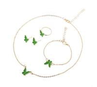 NTALJC de 4 colliers avec pendentif papillon et boucles d'eilles