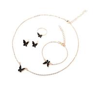 NTALJC de 4 colliers avec pendentif papillon et boucles d'eilles