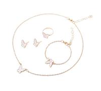 NTALJC de 4 colliers avec pendentif papillon et boucles d'eilles