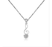 NTALJC Delicate Silver Figure Double Circle Zircon Pendant Friendship Gift