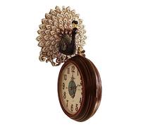 NTALJC Double Sided Wall Clock Decor, Exquisite Peacock Decor Double-Sided Hanging Clocks, 360° Rotating Silent Wall-Mounted Decorative Living Room Bedroom Study Porch Clock