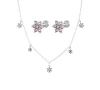 NTALJC earrings 925 necklace set - star pendant stud earrings zirconia chain necklace jewelry sets, handmade jewelry set for women engagement accessories jewelry