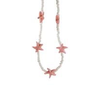 NTALJC Elegant Turquoises Beaded Choker Sea Star Pendant Adjustable Length Neckchaifor WomeInspired Jewelry