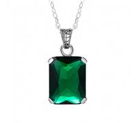 NTALJC Emerald Crystal Pendants Sterling Silver Necklace Pendant Without Chain