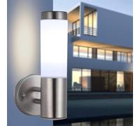 NTALJC European Wall Light -Simple Outdoor Wall Lamp Stainless Steel Waterproof Wall Lights LED Aisle Street Balcony Garden Milk White Lampshade Wall Lantern, (White)