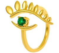 NTALJC Evil Eye Zircon Ring for Women Stylish Open Finger Jewelry Creative Fashion Accessory for Parties Festivals and Daily Wear Unique Geometric Design