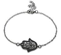 NTALJC Fashion Handmade Bracelet Black Zircon Stone Chain Link Charm Bracelet And Bangle Women Men's Trendy Jewelry