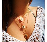 NTALJC Fashion Shell Layered Pendant Necklaces For Women Conch Natural Shell Seashell Beach Bohemian Jewelry necklace