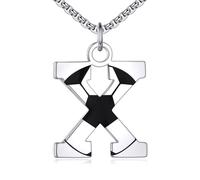 NTALJC Football Necklace S Silver Initial A-Z Letter Necklace for Boys Football Charm Pendant Necklace with Chain 20+2 inch Personalized Football Gift for Men Women Boys Girls