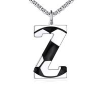NTALJC Football Necklace S Silver Initial A-Z Letter Necklace for Boys Football Charm Pendant Necklace with Chain 20+2 inch Personalized Football Gift for Men Women Boys Girls
