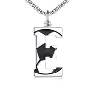 NTALJC Football Necklace S Silver Initial A-Z Letter Necklace for Boys Football Charm Pendant Necklace with Chain 20+2 inch Personalized Football Gift for Men Women Boys Girls