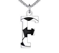NTALJC Football Necklace S Silver Initial A-Z Letter Necklace for Boys Football Charm Pendant Necklace with Chain 20+2 inch Personalized Football Gift for Men Women Boys Girls