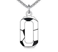 NTALJC Football Necklace S Silver Initial A-Z Letter Necklace for Boys Football Charm Pendant Necklace with Chain 20+2 inch Personalized Football Gift for Men Women Boys Girls