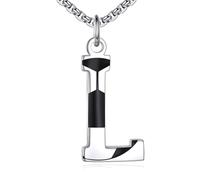 NTALJC Football Necklace S Silver Initial A-Z Letter Necklace for Boys Football Charm Pendant Necklace with Chain 20+2 inch Personalized Football Gift for Men Women Boys Girls