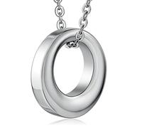 NTALJC for Men Silver, Custom for Steel Circle Memorial Locket with Funnel Kit & Bag