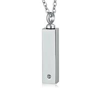NTALJC for Steel, Memory Chain Rectangular Memorial Locket for Men with Funnel Kit & Bag