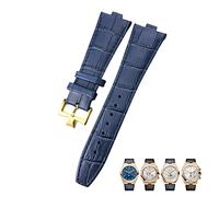 NTALJC For Vacheron Constantin Overseas Black Blue Brown Bamboo Grain Watch Bands 25mm Genuine Leather Convex Interface Watch Strap