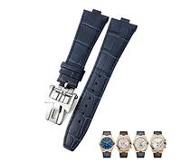 NTALJC For Vacheron Constantin Overseas Black Blue Brown Bamboo Grain Watch Bands 25mm Genuine Leather Convex Interface Watch Strap