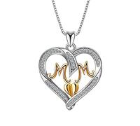 NTALJC for Women, Chain Silver Silver Double Zirconia Mom for Mothers Day Box Chain