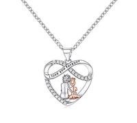 NTALJC for Women, for Wedding Silver Silver Infinity Wth Zirconia for Mom Wife Rolo Chain Lobster Claw Clasp