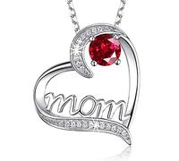 NTALJC for Women, Silver Plated with Mom Zirconia Jewelry Rolo Chain Lobster Claw Clasp