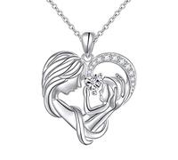 NTALJC for Women, Silver Silver Zirconia Shape Elegant for Mothers Day Rolo Chain
