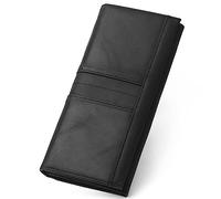 NTALJC Genuine Leather Bifold RFID Blocking Long Wallets for Men Front Pocket Wallet for Men with ID Window Large Capacity Slim Minimalist Wallets Gifts for Men with Gift Box