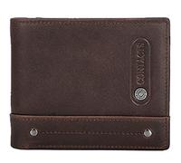 NTALJC Genuine Leather Front Pocket Trifold Men Wallet Minimalist Purse Travel Wallet Security Credit Billfold with Zipper Coin Hombre Gift