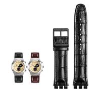 NTALJC Genuine Leather Watch Strap For SWATCH YRS YCS Unisex Leather watchband with Pin buckle