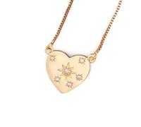 NTALJC Girls Accessories 4 Styles Color Heart Shaped Chain Pendant Necklace, Shiny Crystal Wedding Jewelry necklace