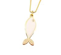 NTALJC Girls Accessories Fashion Fish Pendant Necklace, Shiny Crystal Design With Clavicle Chain Jewelry For Party Events necklace
