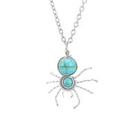 NTALJC Girls jewelry Women Natural Stone Neckchains Crystal Brooch Spiders Pendant Necklace Wire Wrapping Costume s Choker jewelry
