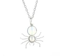 NTALJC Girls jewelry Women Natural Stone Neckchains Crystal Brooch Spiders Pendant Necklace Wire Wrapping Costume s Choker jewelry