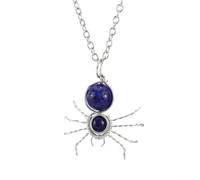 NTALJC Girls jewelry Women Natural Stone Neckchains Crystal Brooch Spiders Pendant Necklace Wire Wrapping Costume s Choker jewelry