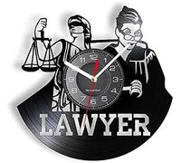 NTALJC Goddess Of Justice Etched Vinyl Wall Clock Lawyer Dare To Do Right LED Wall Watch Court Law School Decor Law Students Gift Men