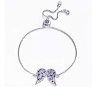 NTALJC Gorgeous Multi-zircon Angel Wings Bracelet Rose Color Frame Chain Bracelet Suitable For Female Adjustable Jewelry