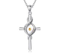 NTALJC graines de moutarde en argent sterling avec pendentif en fme de croix de moutarde - La foi peut se déplacer avec des montagnes - Cadeau chrétien pour femme, Argent