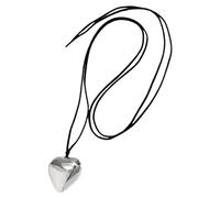 NTALJC Heart Necklace Elegant Clavicle Accessory Wax Cord Chain Pendant Women Simple Design Lightweight Material for Any Outfit Neck Decor
