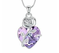 NTALJC Heart Urn Necklace for Ashes Stainless Steel Flower Cremation Jewelry for Women Urn Locket Keepsake Ashes Jewelry-Silver