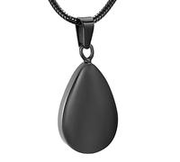 NTALJC High Polished 316L Stainless Steel Teardrop Keepsake Pendants For Women DIY Engravaing Memorial Urn Necklace Hold Ashes