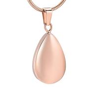 NTALJC High Polished 316L Stainless Steel Teardrop Keepsake Pendants For Women DIY Engravaing Memorial Urn Necklace Hold Ashes