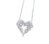 NTALJC Hollow Heart Diamond Pendant 100% Real Silver Charm Wedding Pendants Necklace For Women Party Choker Jewelry