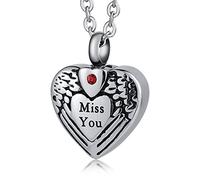 NTALJC Jewelry for Ashes, Mens Costume Jewelry Steel Memorial Locket for with Funnel Kit & Bag
