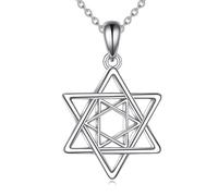 NTALJC Jewish Star Necklace Star of David Necklace S Silver Jewish Jewelry for Men Women Girls Boys