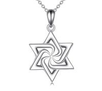 NTALJC Jewish Star Necklace Star of David Necklace S Silver Jewish Jewelry for Men Women Girls Boys