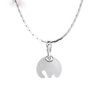 NTALJC Lady Temperament Elegant NecklJade Elephant Shape Gemstone Elegant Luxury NecklJewelry Handmade (Chain length : 45cm)