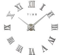 NTALJC Large Wall Clock Big Watch Decal 3D Stickers Roman Numerals Wall Clock Home Office Removable Decoration for Living Room Gold (Battery NOT Included),Black (Gold) Decoration