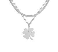 NTALJC Leaf Clover Necklfor Female Girls, Clover - 4 -Leaf Clover Necklace, Alhambra Necklace, Clover Necklfor Birthday Valentine